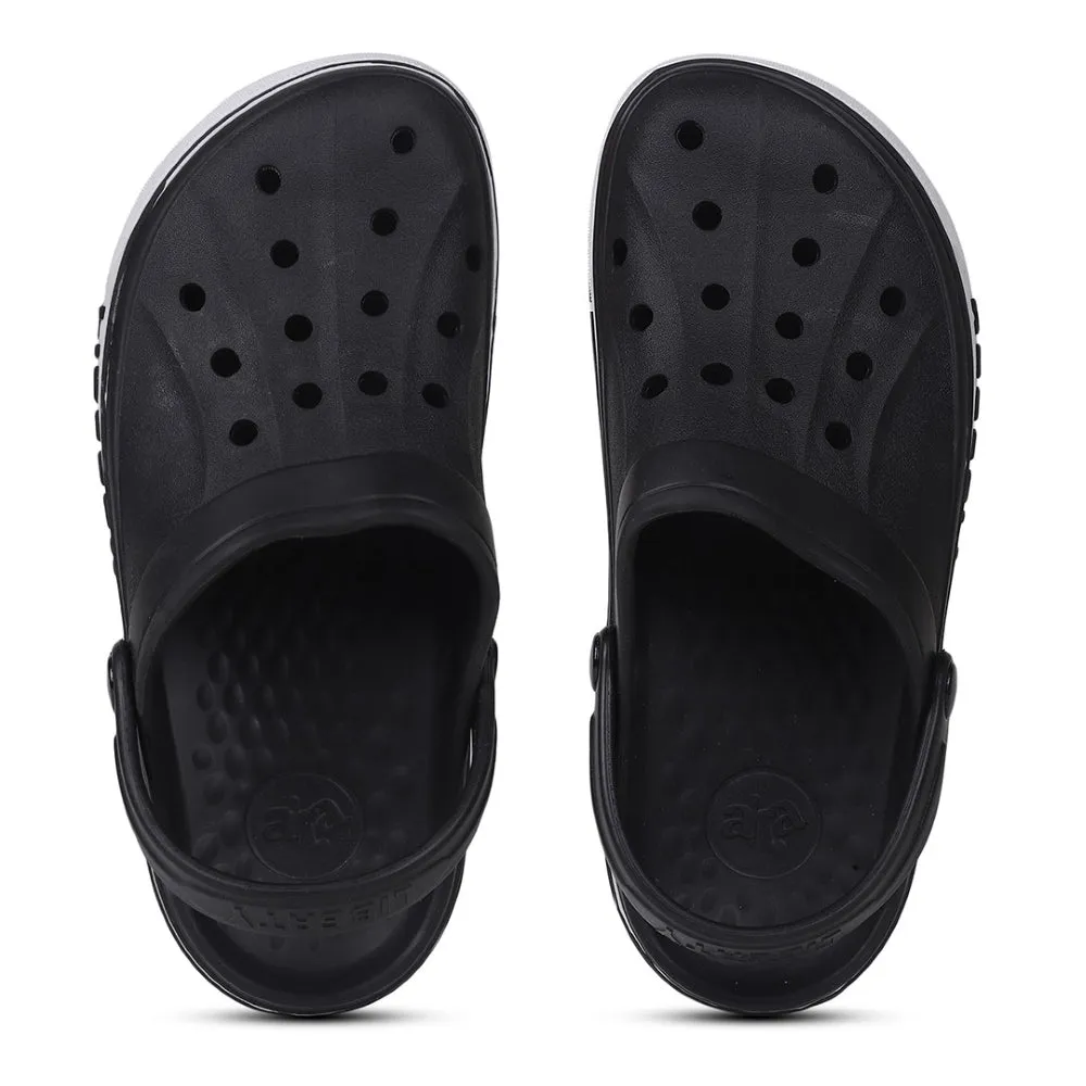 A-HA Black Casual Slip-on Clogs For Men LITEWALK By Liberty