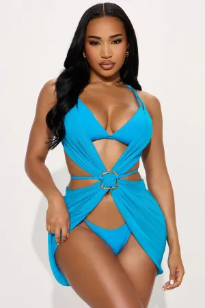 Balmy Beach Days 3 Piece Bikini Set - Blue