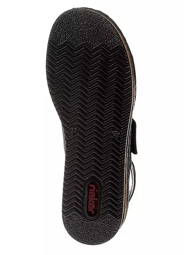BLACK VELCRO BUCKLE SANDAL