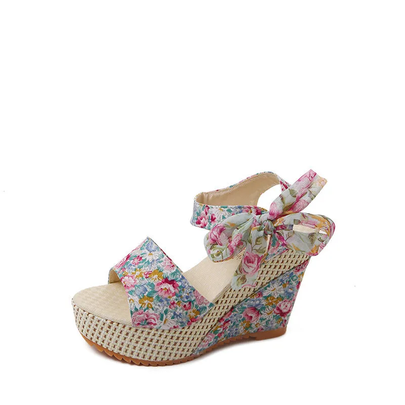 Bohemian Platform Heel Wedge Heel Women's Sandals