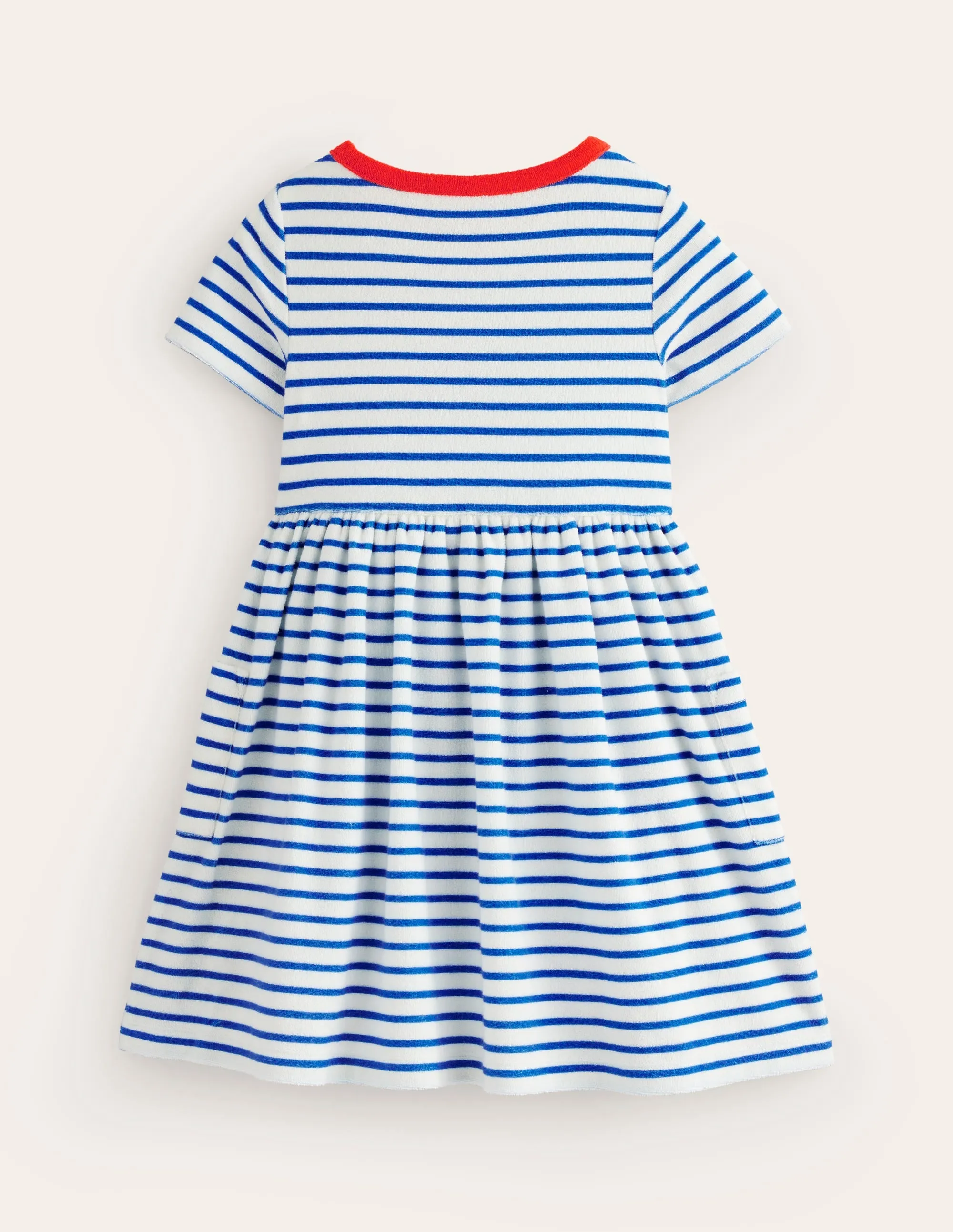 Fun Towelling Dress-Sapphire Blue/Vanilla Pod