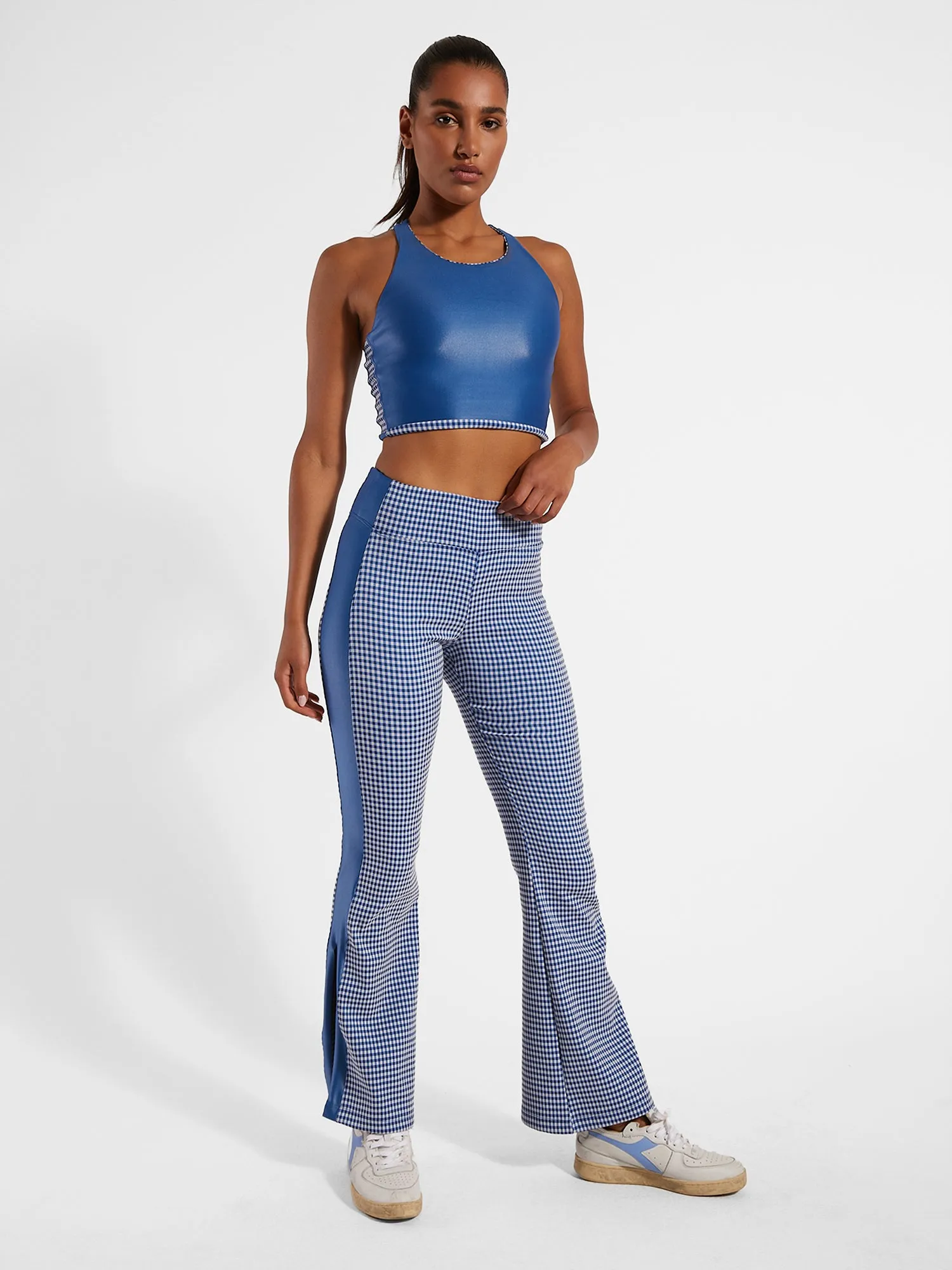 Katylyn Redford High Rise Flare - Lapis Blue/White