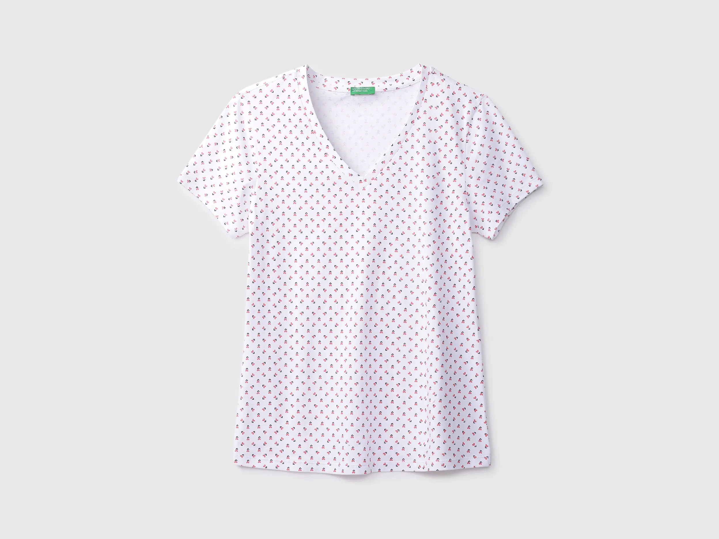 Ladies V-Neck Printed T-Shirt