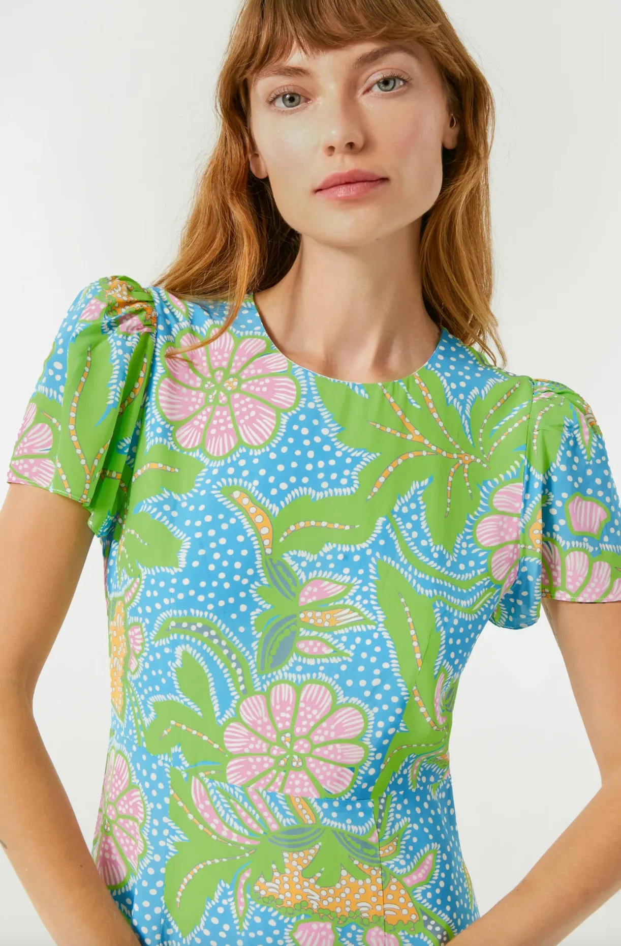 Lulani Dress in Blue Psychedelic Flower Grande