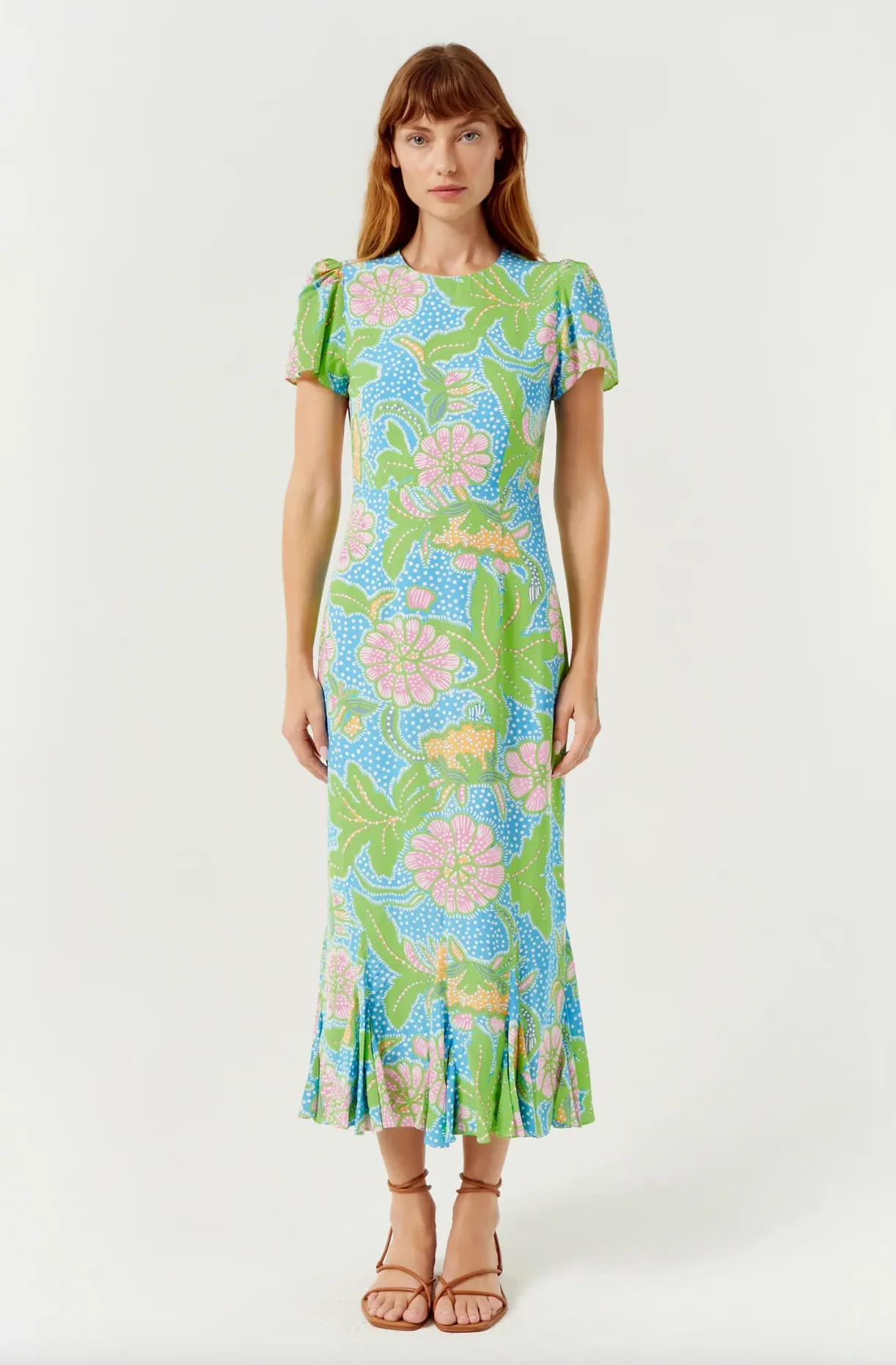 Lulani Dress in Blue Psychedelic Flower Grande