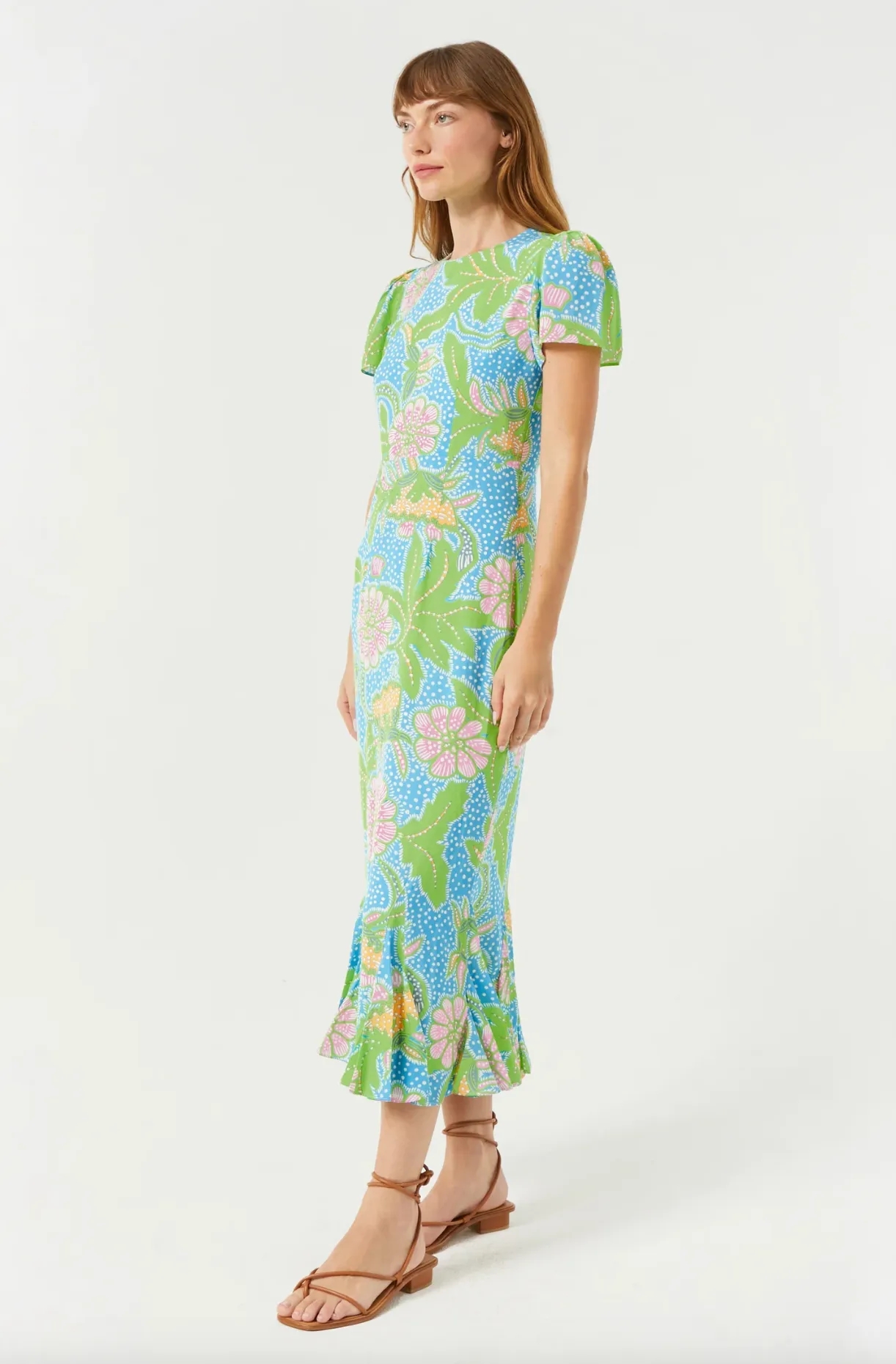 Lulani Dress in Blue Psychedelic Flower Grande