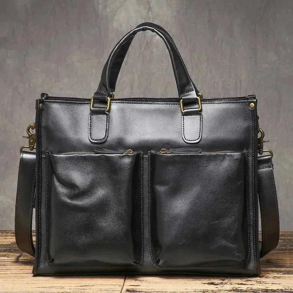 Men's Stylish Leather Laptop Messenger Bag - Spacious & Functional
