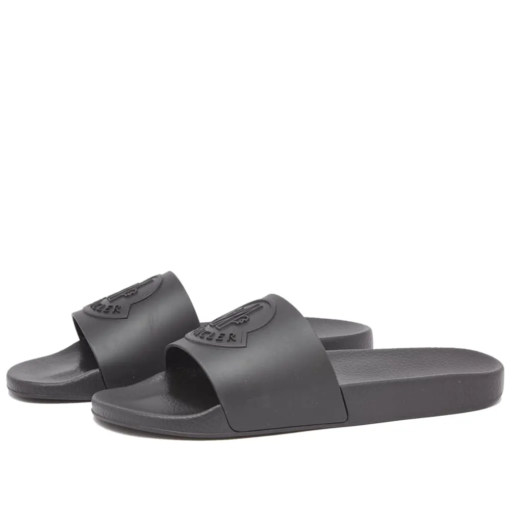 Moncler Basile pool slides, black