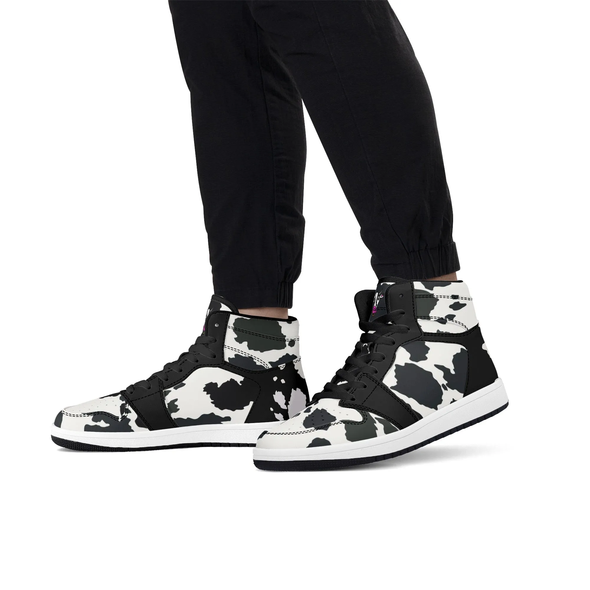 Moo-licious Cow Print Sneakers High Top