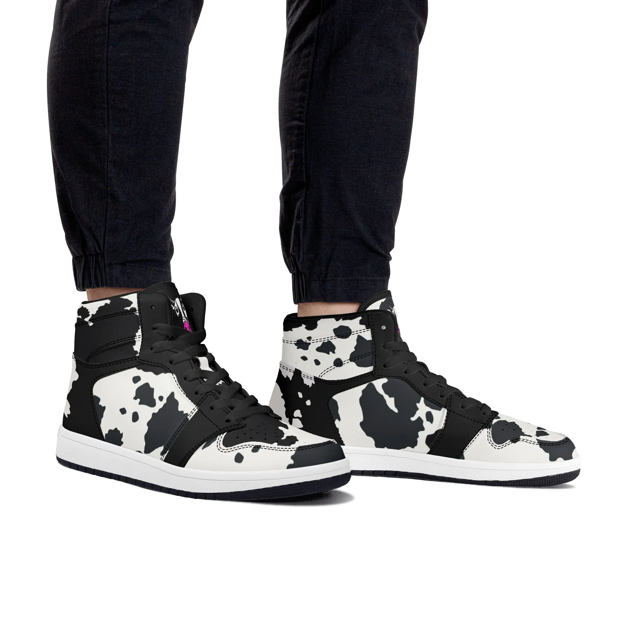 Moo-licious Cow Print Sneakers High Top