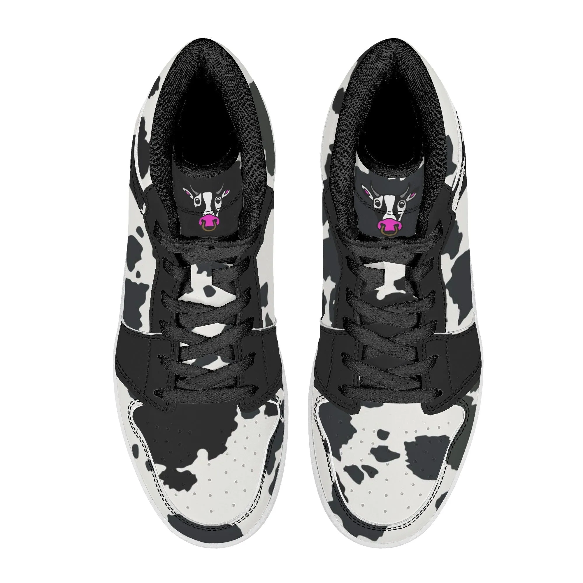 Moo-licious Cow Print Sneakers High Top