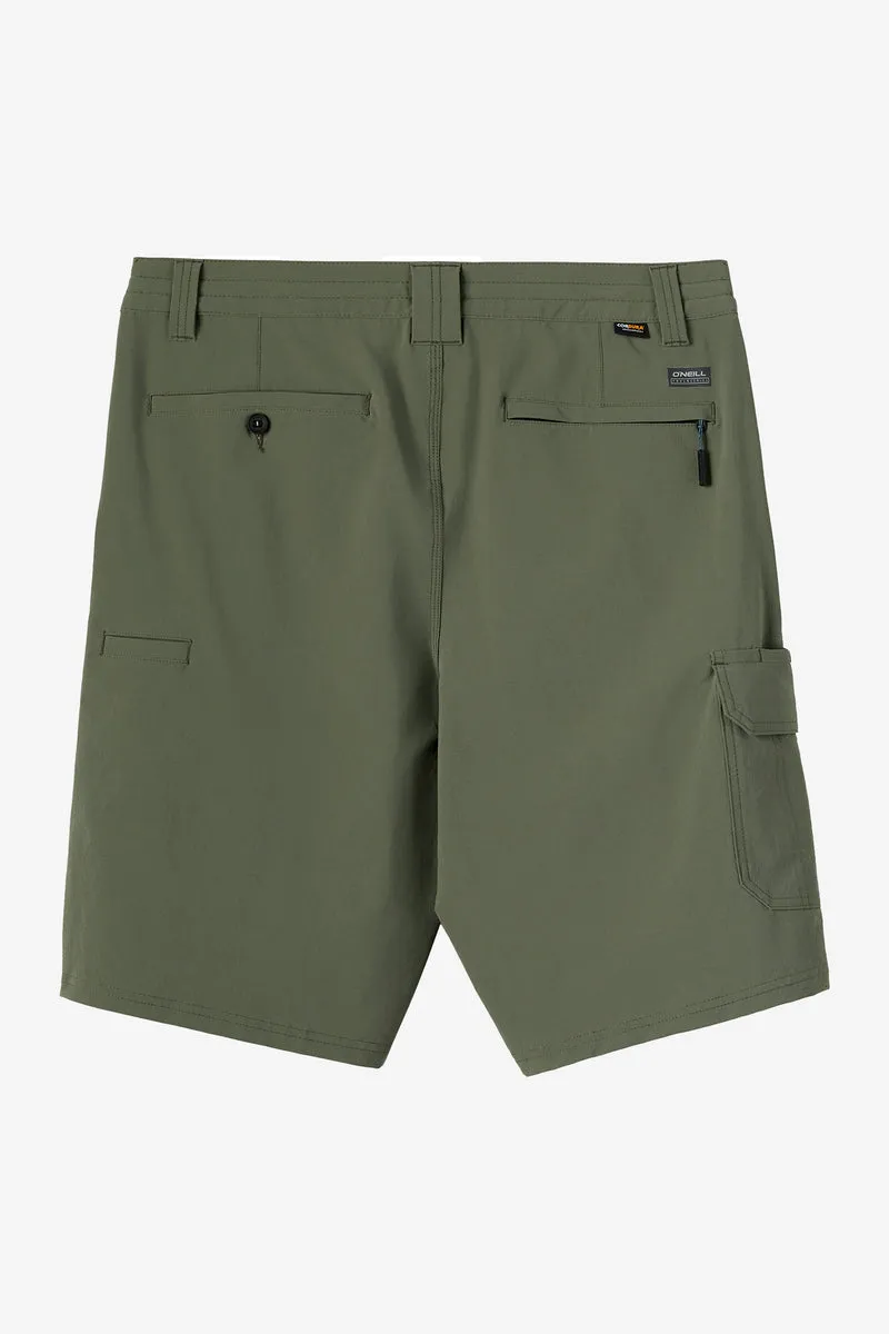 O'Neill TRVLR 20" Cargo Hybrid Shorts - Dark Olive