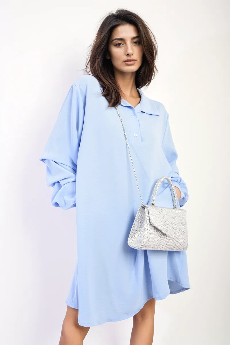 Ruffle Sleeve Pocket Button Front Dress