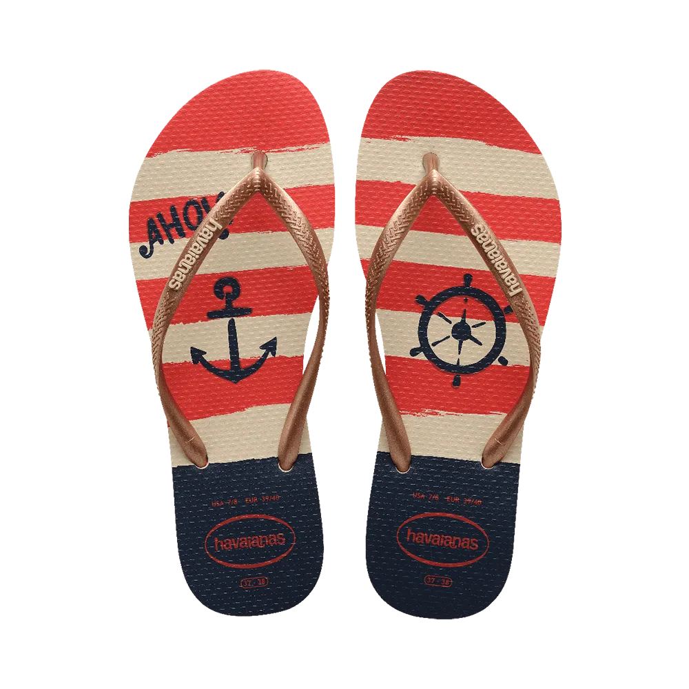 Slim Nautical Flip Flops