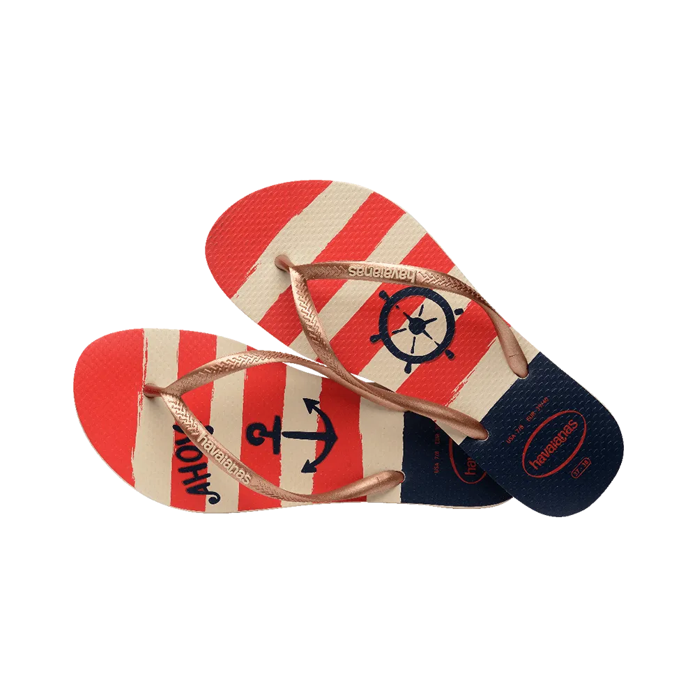 Slim Nautical Flip Flops