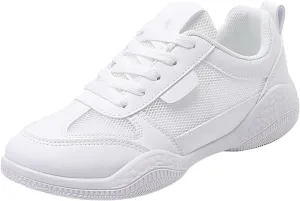 Sneakers for Women Casual Mesh Breathable Lace Up Walking Non Slip Work Shoes Women Sport Men Casual Dress Shoes Women's Fashion Sneakers White Tennis Shoe Trainers Shoe