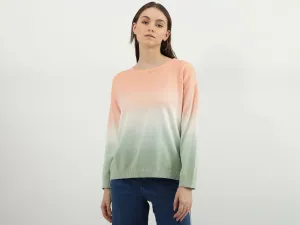 Women Ombre Round Neck Sweatshirt