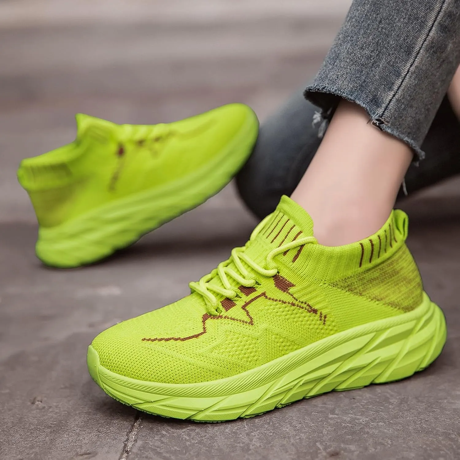 Women's Spring and Summer Fashion Solid Color Mesh Lace Up Sneakers Casual Comfortable Athletic Shoes Women Size 6