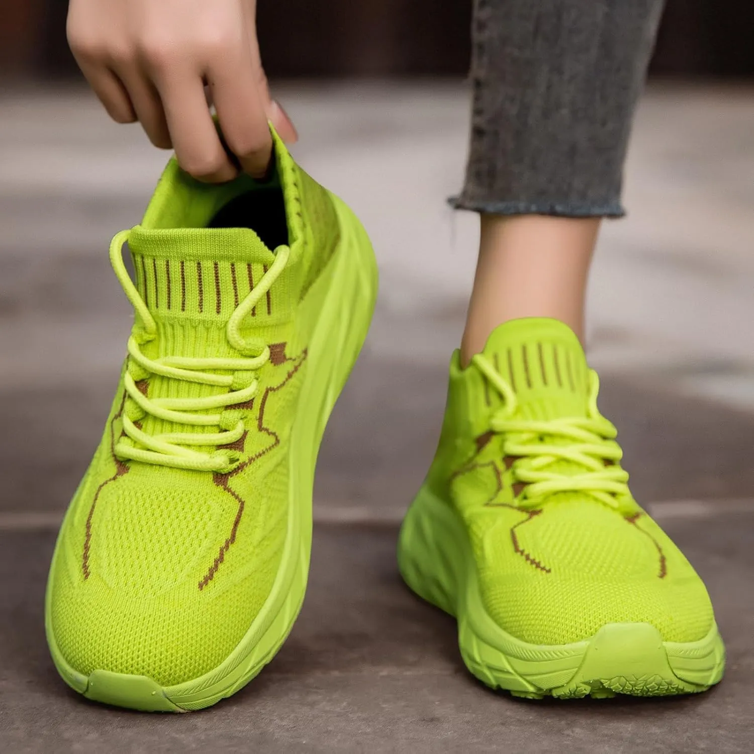 Women's Spring and Summer Fashion Solid Color Mesh Lace Up Sneakers Casual Comfortable Athletic Shoes Women Size 6