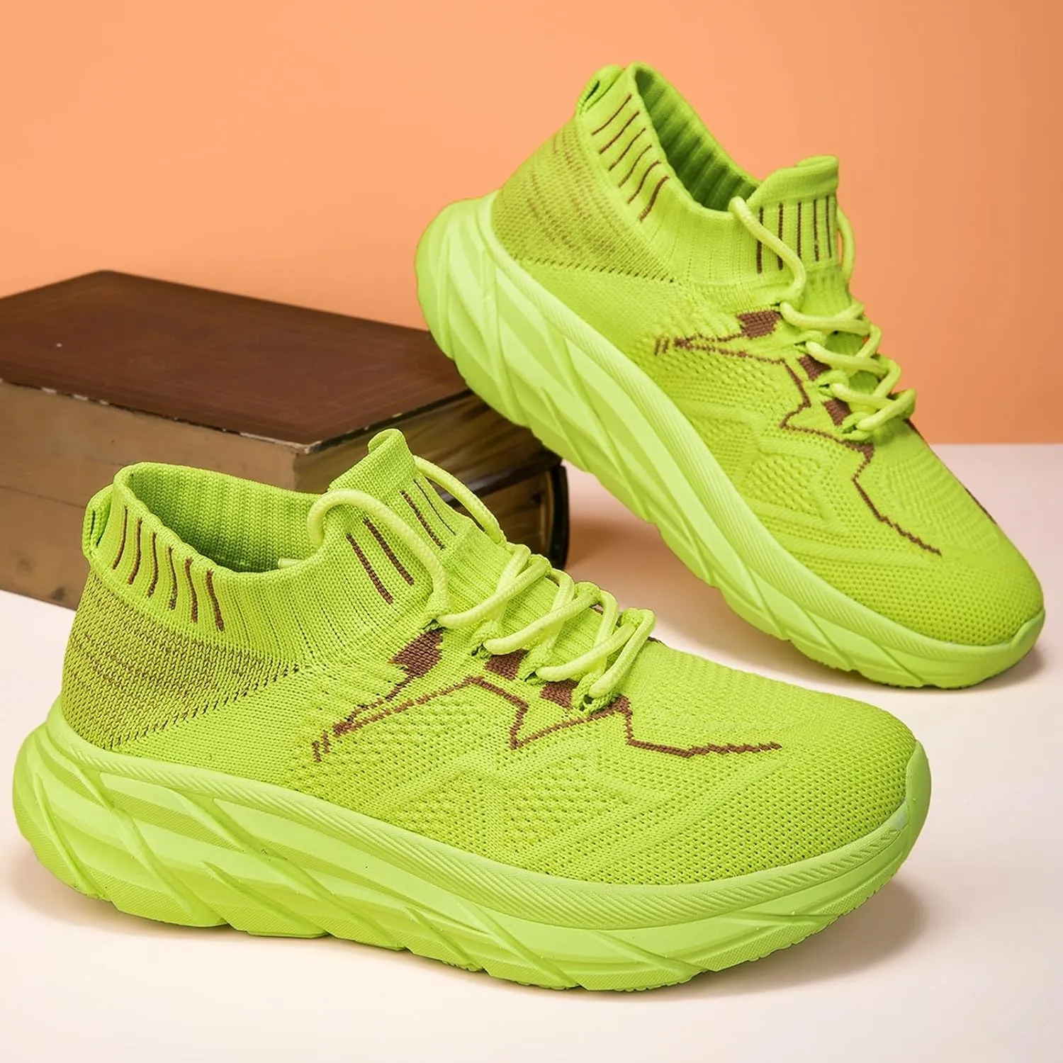 Women's Spring and Summer Fashion Solid Color Mesh Lace Up Sneakers Casual Comfortable Athletic Shoes Women Size 6