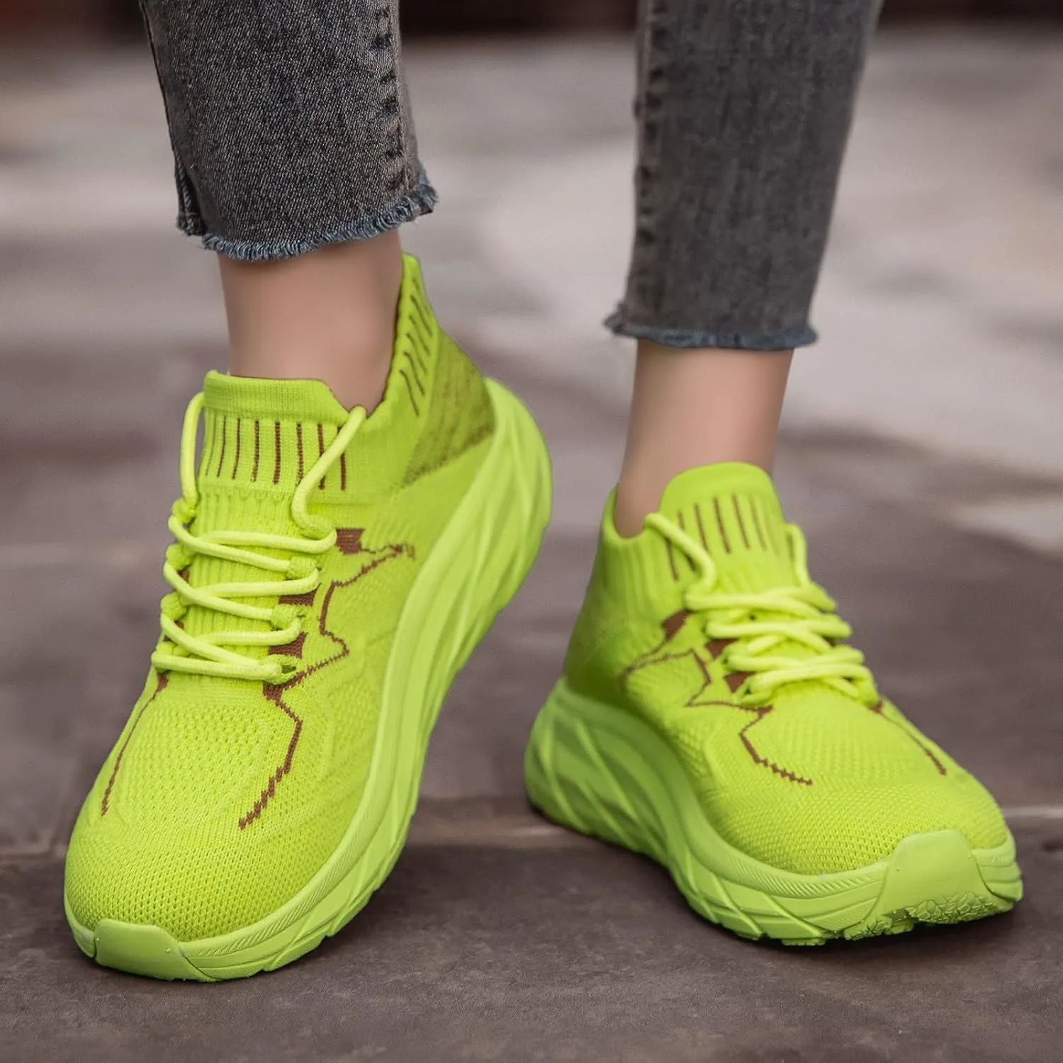 Women's Spring and Summer Fashion Solid Color Mesh Lace Up Sneakers Casual Comfortable Athletic Shoes Women Size 6
